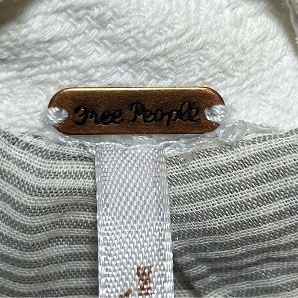 Free People Blazer Womens Size Small White Oversized Slouchy Textured Pockets - Picture 6 of 15